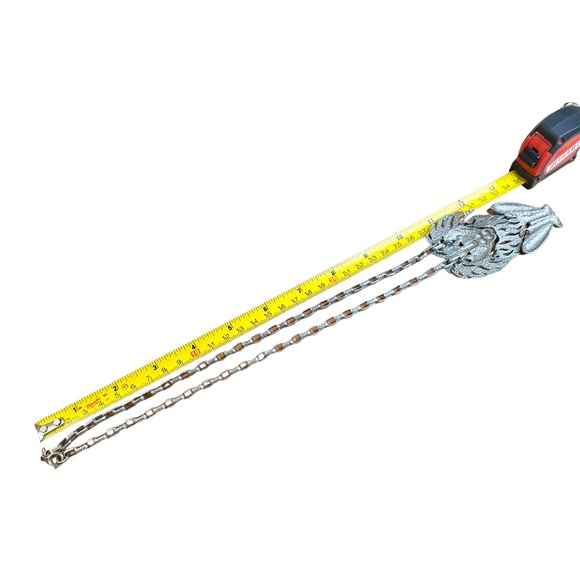 Vintage Pewter Articulated Lion Statement Pendant Necklace - Picture 4 of 5